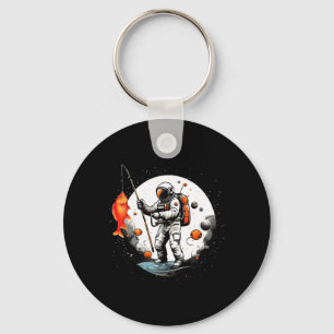 Space Exploration Cosmonaut Space-man Fishing Astr Key Ring