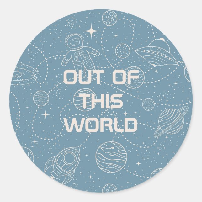 Space Exploration Galaxy Universe Star Personalise Classic Round Sticker (Front)