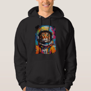 Space Exploration Pop Art Orange Ginger Cat Hoodie