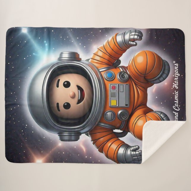 "Space Exploration" Sherpa Blanket (Front (Horizontal))