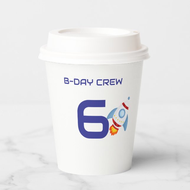 Space Explorer Astronaut Birthday Paper Cups Boys (Front)