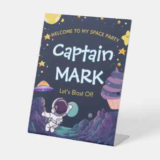 Space Explorer Birthday Welcome Sign