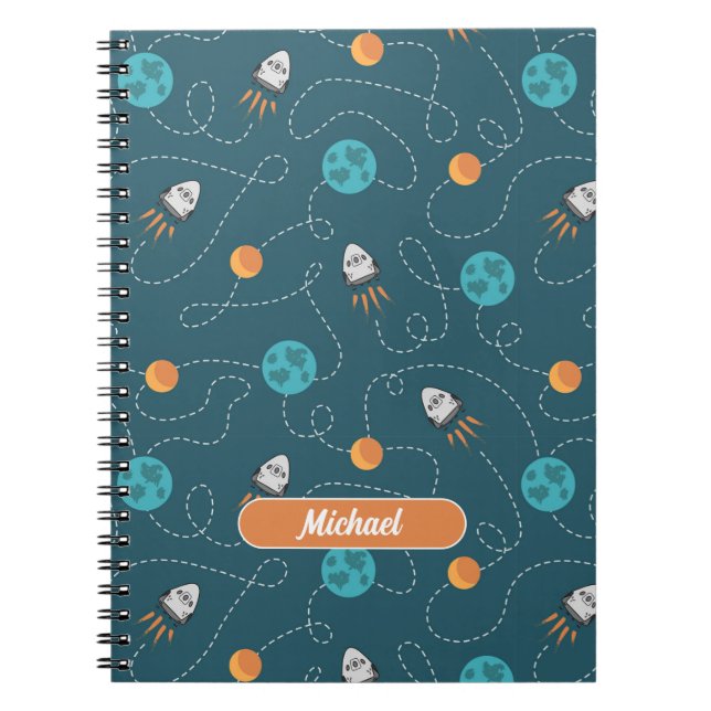 Space Explorer Personalised Spiral Notebook (Front)