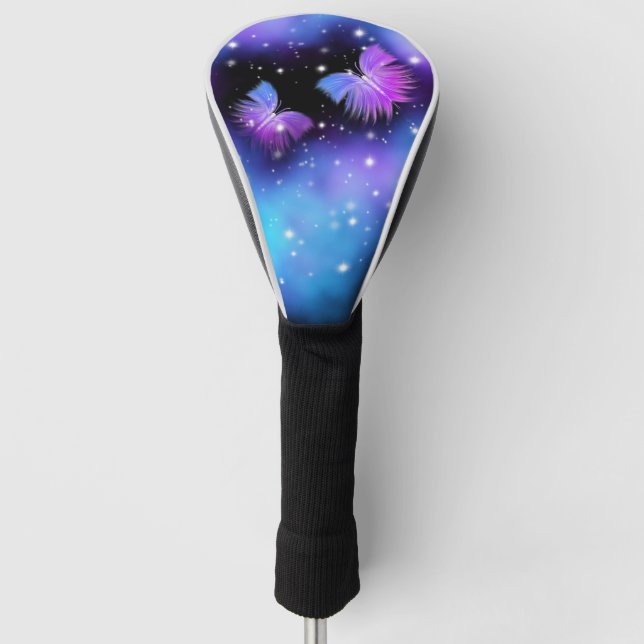 Space Fantasy Butterflies Cosmic Golf Head Cover (Front)