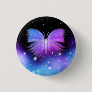 Space Fantasy Butterfly Cosmic 3 Cm Round Badge