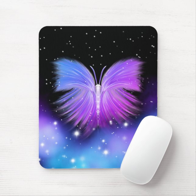 Space Fantasy Butterfly Cosmic Mouse Pad (With Mouse)