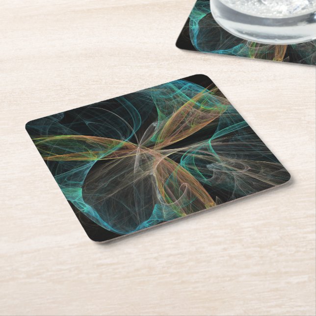 Space Fantasy Square Paper Coaster (Angled)