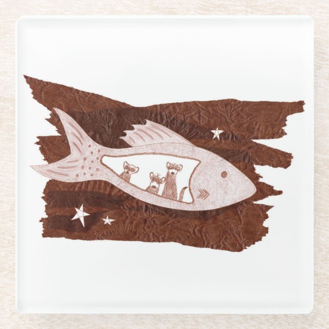 Space Ferrets Glass Coaster (Front)