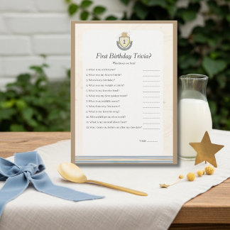 Space First Birthday Trivia game card