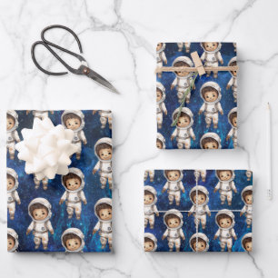 Space First Trip Around The Sun Birthday Wrapping Wrapping Paper Sheet