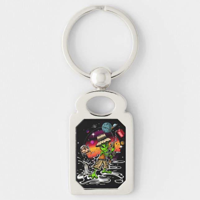 Space Fisherman Key Ring (Front)