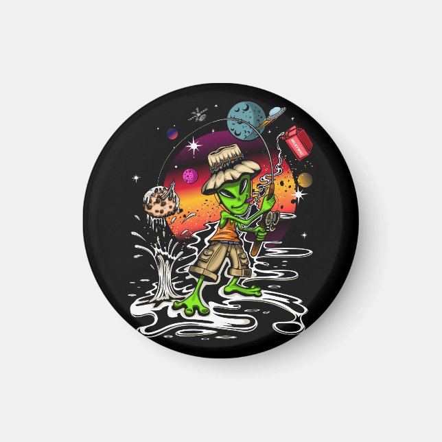 Space Fisherman Magnet (Front)