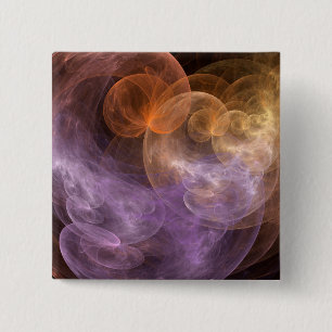 Space Flowers 15 Cm Square Badge