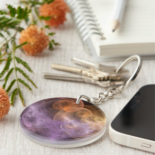 Space Flowers Key Ring