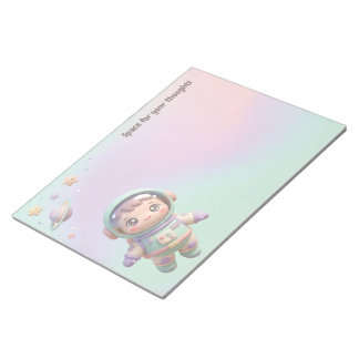 Space for Your Thoughts Cute Astronaut Notepad