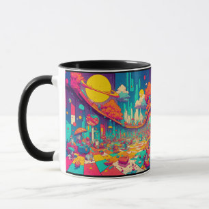 Space fruit trippy mug