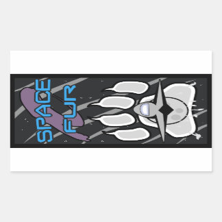 Space fur rectangular sticker