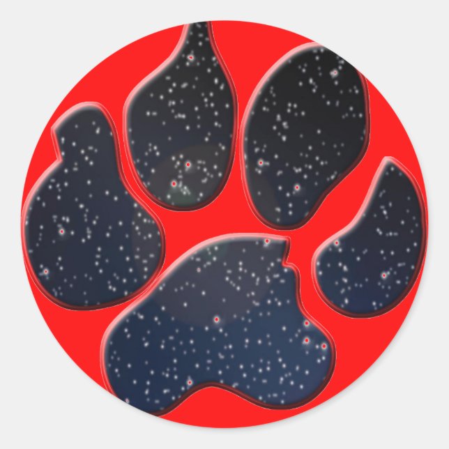 Space Furry paw Classic Round Sticker (Front)