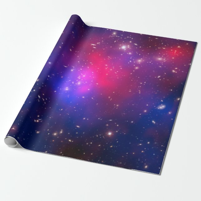 Space Galaxies Pink Blue Pandora's Cluster  NASA Wrapping Paper (Unrolled)