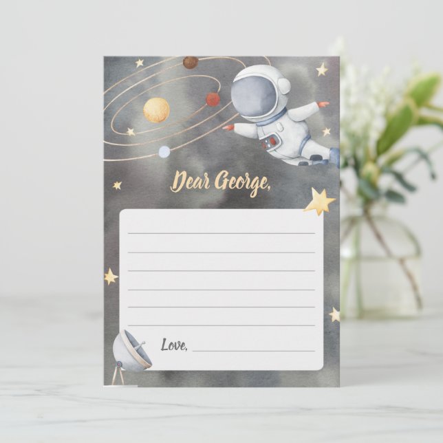 Space Galaxy Astronaut Time Capsule Sign Card (Standing Front)