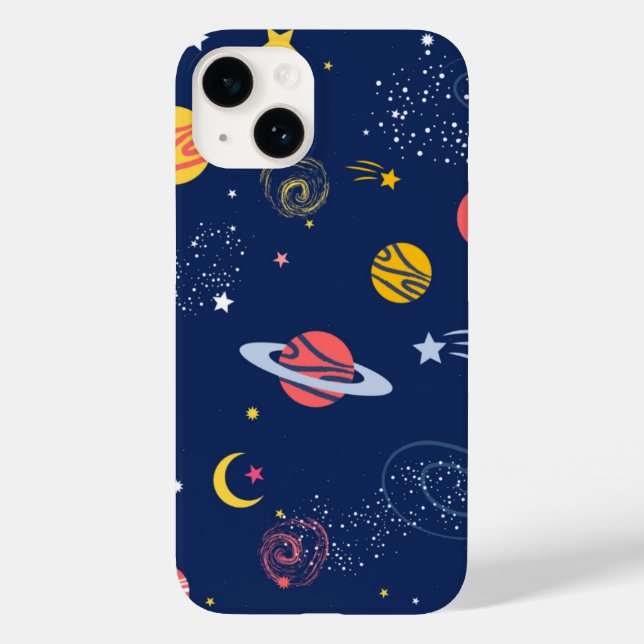 Space Galaxy Background Cosmic Navy iPhone Case (Back)