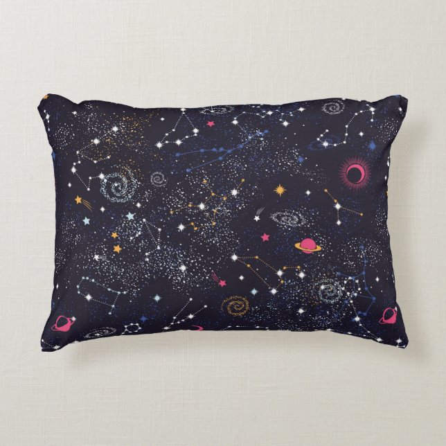 Space Galaxy constellation seamless pattern Decorative Cushion (Front)