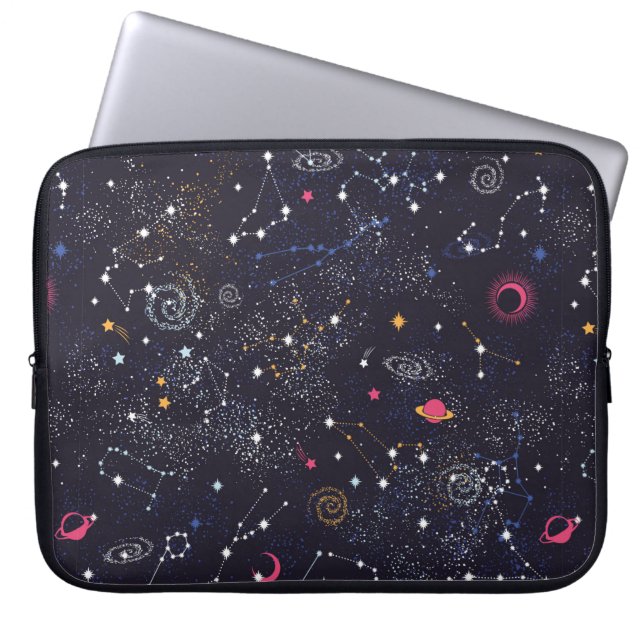 Space Galaxy constellation seamless pattern Laptop Sleeve (Front)