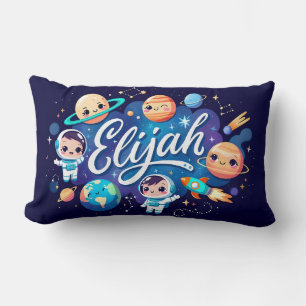 Space Galaxy Elijah Personalised Throw Pillow