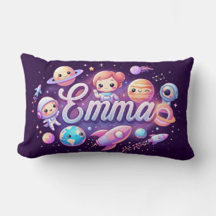 Space Galaxy Emma Personalised Throw Pillow