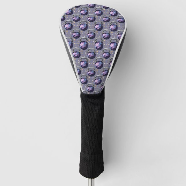 Space Galaxy Kettlebell Golf Head Cover (Front)