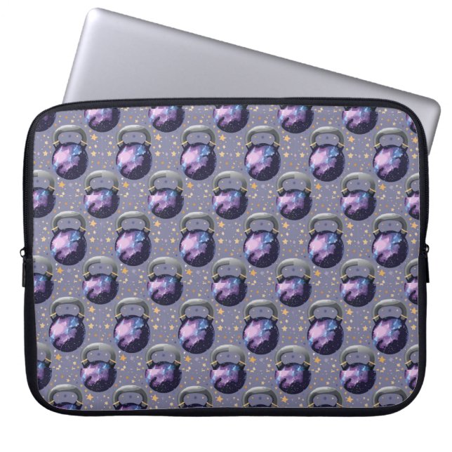 Space Galaxy Kettlebell Laptop Sleeve (Front)