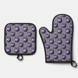 Space Galaxy Kettlebell Oven Mitt & Pot Holder Set