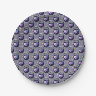 Space Galaxy Kettlebell Paper Plate