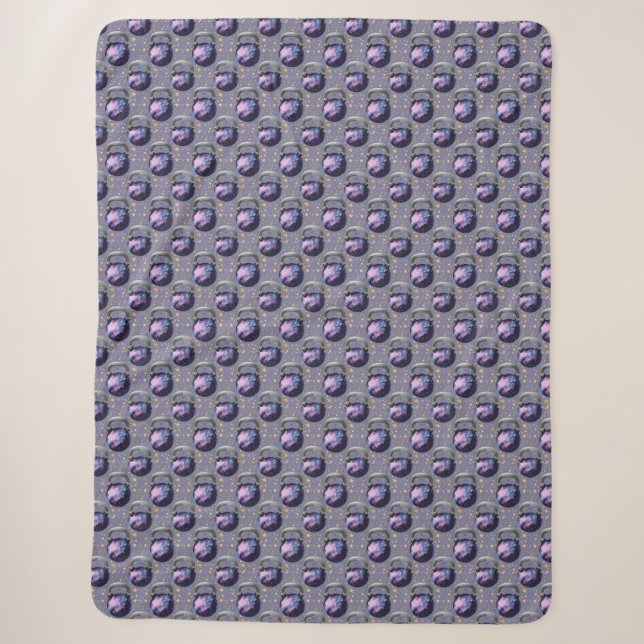 Space Galaxy Kettlebell Sherpa Blanket (Front)