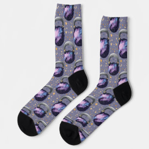 Space Galaxy Kettlebell Socks