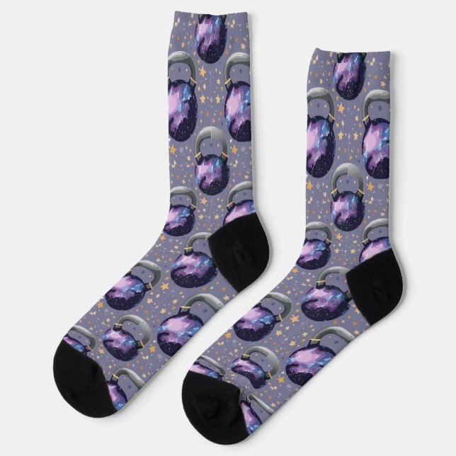 Space Galaxy Kettlebell Socks (Left)