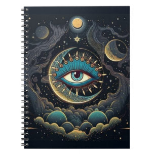 Space Galaxy Moon Eye Notebook
