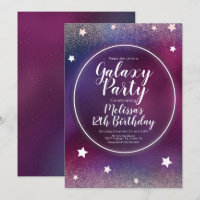 Space Galaxy Nebula Glitter Moon Birthday