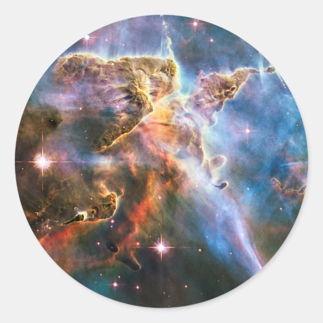 Space galaxy nebula. Universe stars. Hubble NASA Classic Round Sticker (Front)
