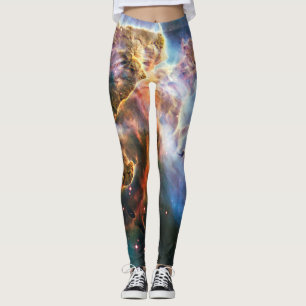 Space galaxy nebula. Universe stars. Hubble NASA Leggings