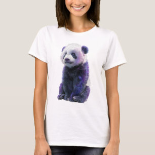 Space Galaxy Panda Cub Purple Women T-Shirt