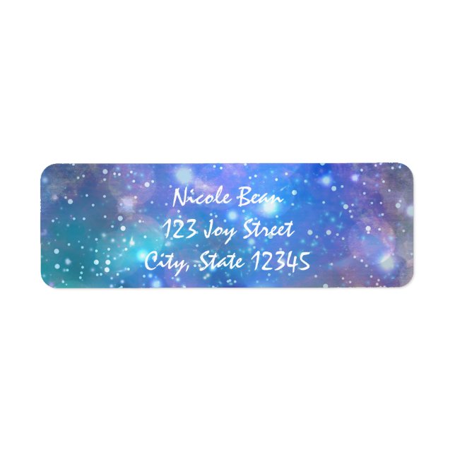 Space Galaxy Party Invitation Card Address Labels (Front)