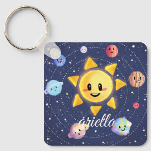 Space Galaxy Planets Key Ring