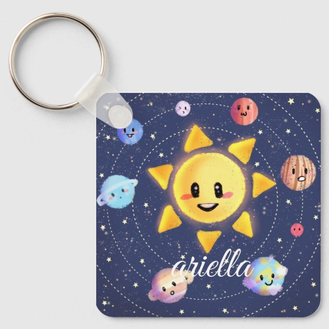 Space Galaxy Planets Key Ring (Front)