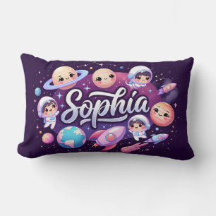 Space Galaxy Sophia Personalized Throw Pillow