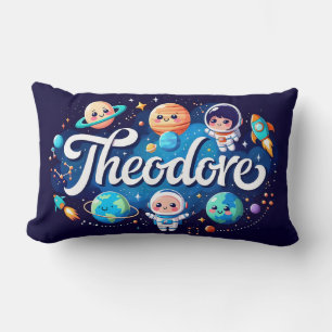 Space Galaxy Theodore Personalised Throw Pillow