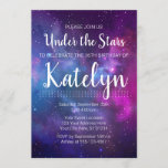 Space Galaxy Under the Stars Teenage Birthday Invitation<br><div class="desc">Space Galaxy Under the Stars Teenage Birthday Invitation
● © Background by Freepik.com
● © Puggy Prints. All rights reserved.</div>