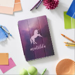 Space galaxy unicorn and script text personalised iPad pro cover<br><div class="desc">Space galaxy unicorn and script text personalised design. Part of a collection.</div>