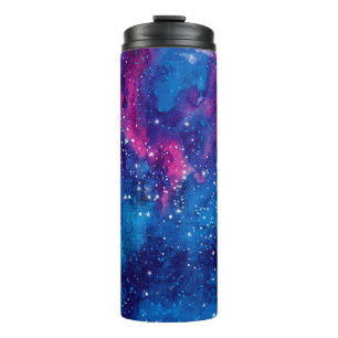 Space galaxy watercolor night sky with stars and n thermal tumbler