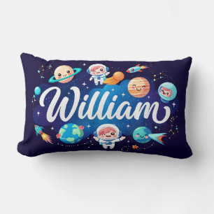 Space Galaxy William Personalised Throw Pillow